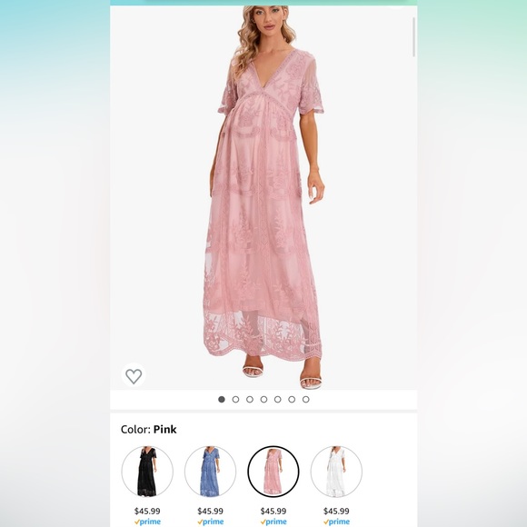 Pink lace maternity dress - Picture 2 of 2